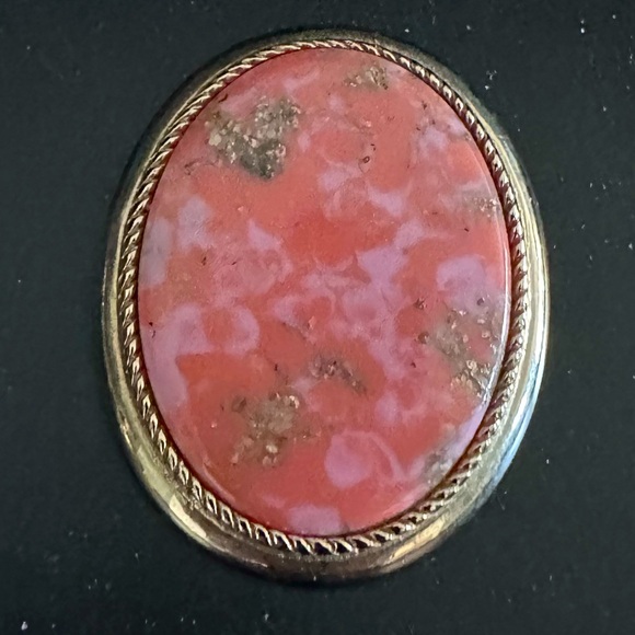 Sarah Coventry Brooch/Pendant  - Elegant Gold and Pink Stone - Picture 1 of 5